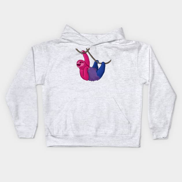 Bisexual Pride Sloth Kids Hoodie by Khalico